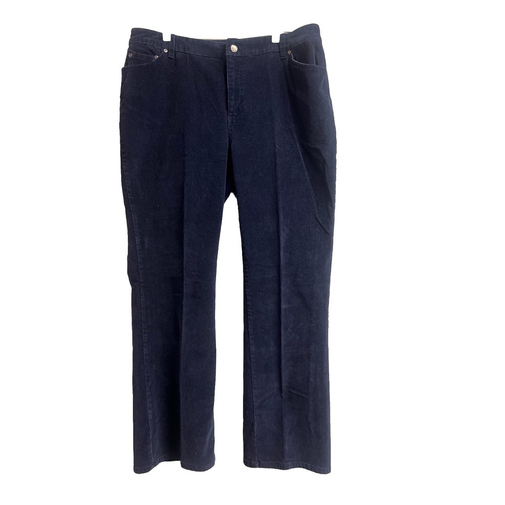 St.‎ Johns Bay Stretch Bootcut Blue Corduroy Pants Size 16W